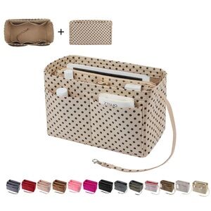 Beige Polka Dot Women Bag Organizer NWT
